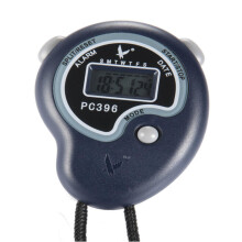 Hand-held 5 Digit Single Row 2 Memories LCD Digital Stopwatch with Whistle