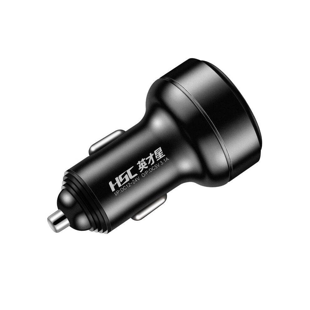 109D 3.1A Car Charger Dual Usb Voltage Detection Display Color Black 840079313157
