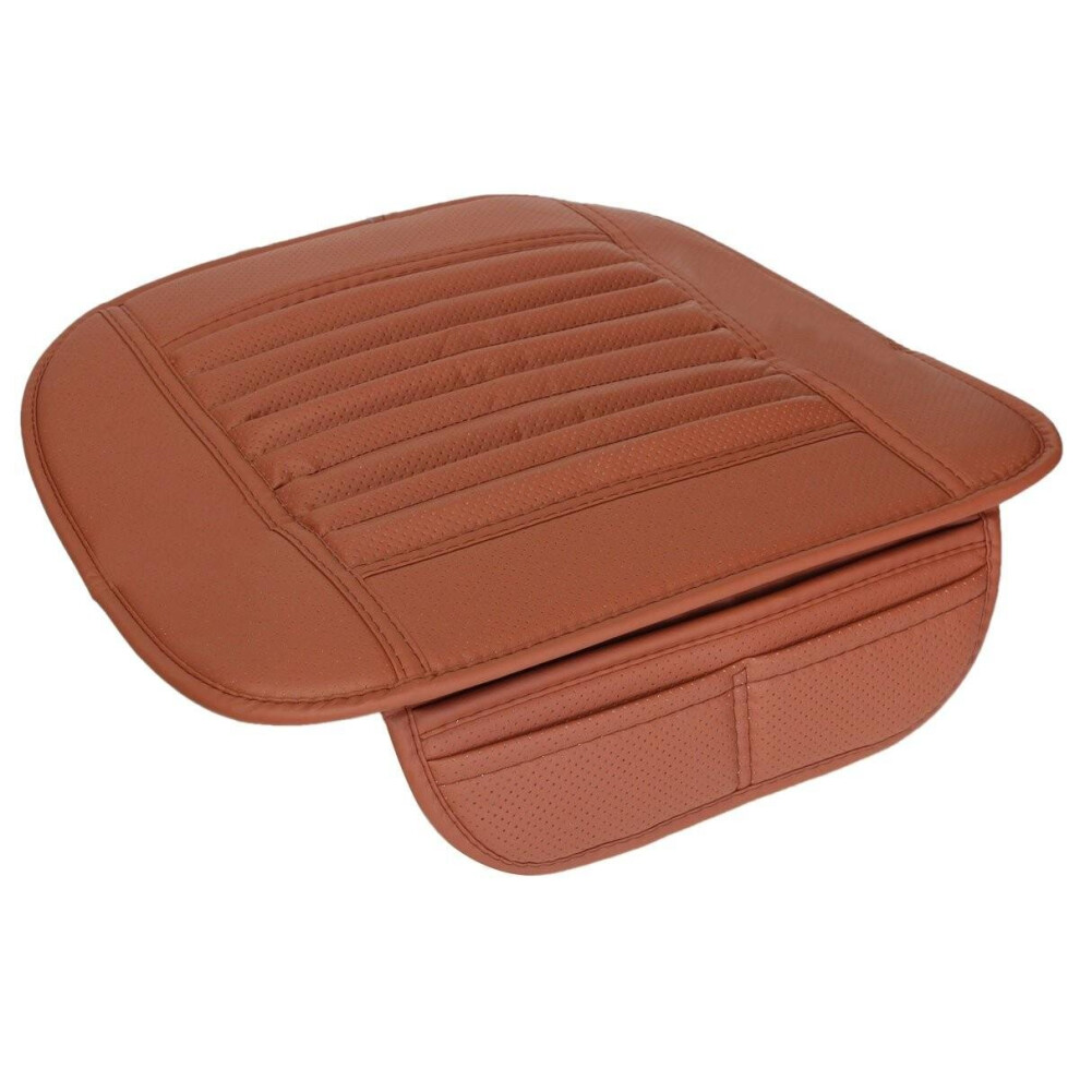 Universal Seat Pad Pu Leather Bamboo Charcoal Car Cushions Car Seat Covers For Auto Car Chairs Interior Colour Orange 5202984954910