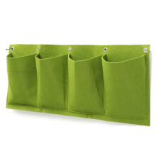 2 Pcs 4 Pockets Outdoor Indoor Wall Mount Window Garden Vertical Green Hanging Aeration Planter Grow Bag