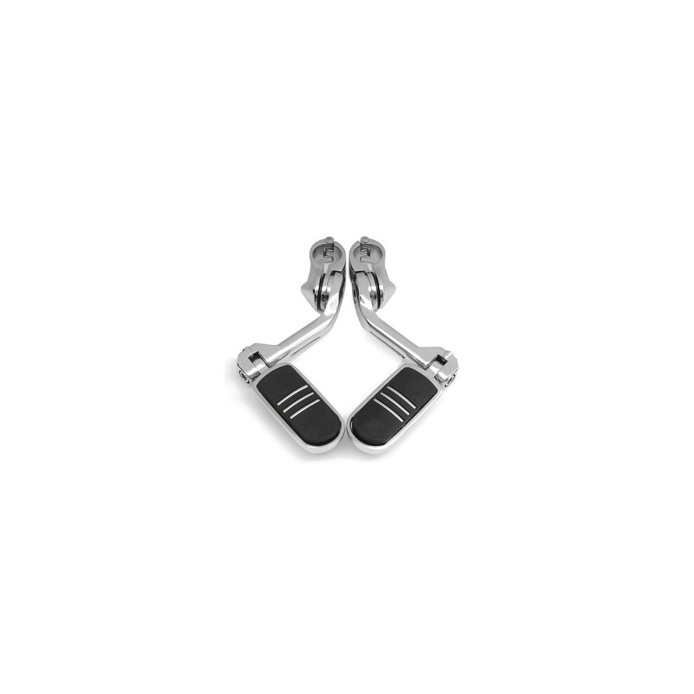 1Set Adjustable Chrome Rear Foot Pegs Pedals For Harley Davidson 4191026506334
