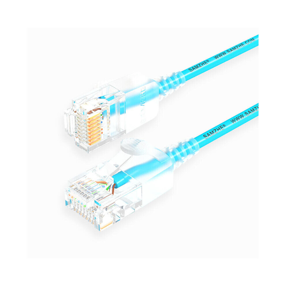 2M 10Gbps Ultrafine Cat6a Ethercom Patch Cable Slim Lan Comworking Cable Blue 4191026524222