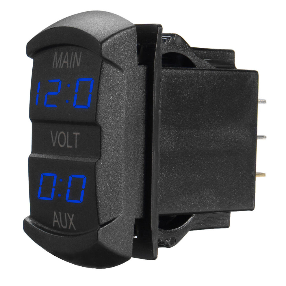 Led Dual Voltmeter Voltage Gauge Digital Panel Dashboard Car Boat Marine Color Blue 5202984958635