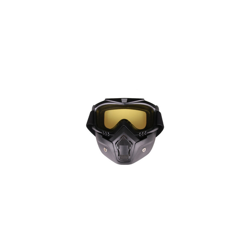 Windproof Goggles skiing Motorcycle Riding glasses+Breathable Face Mask YELLOW COLOR-image-OPC-P79CYKR-NEW