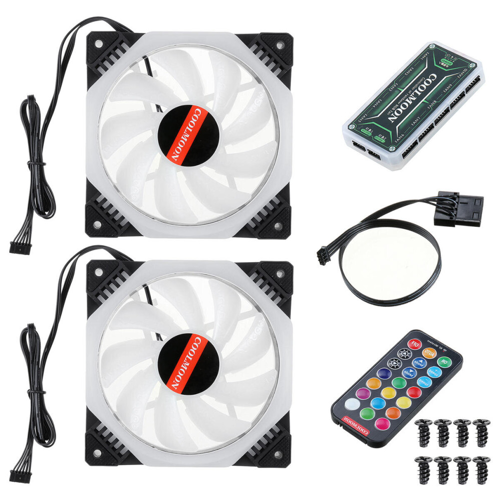 Computer Pc Cooler Cooling Fan Rgb Led Multicolor-Mode 12Cm Quiet Chassis Fan 2Xrgb Cooling Fans 4151093622122
