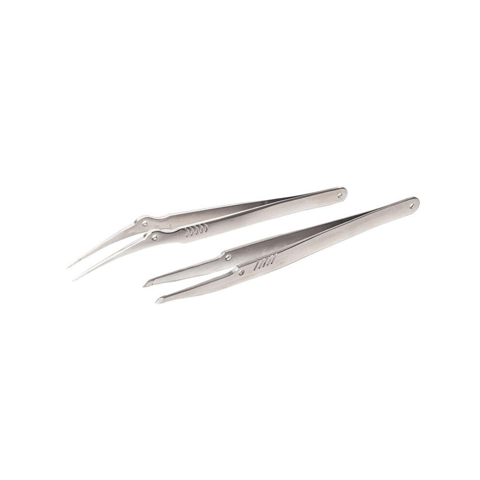 Set Electronics Industrial Tweezer Anti-Static Curved Straight Tip Precision Forceps Phone Repair Soldering Hand Tools Sets 304 Stainless Steel 869692693705