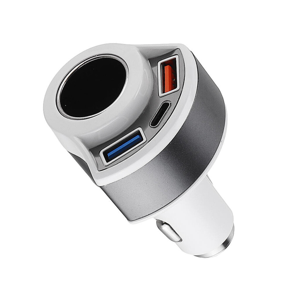 Type C Qc 3.0 Dual Usb Car Charger For Smartphone Tablet Gray 4151093619436