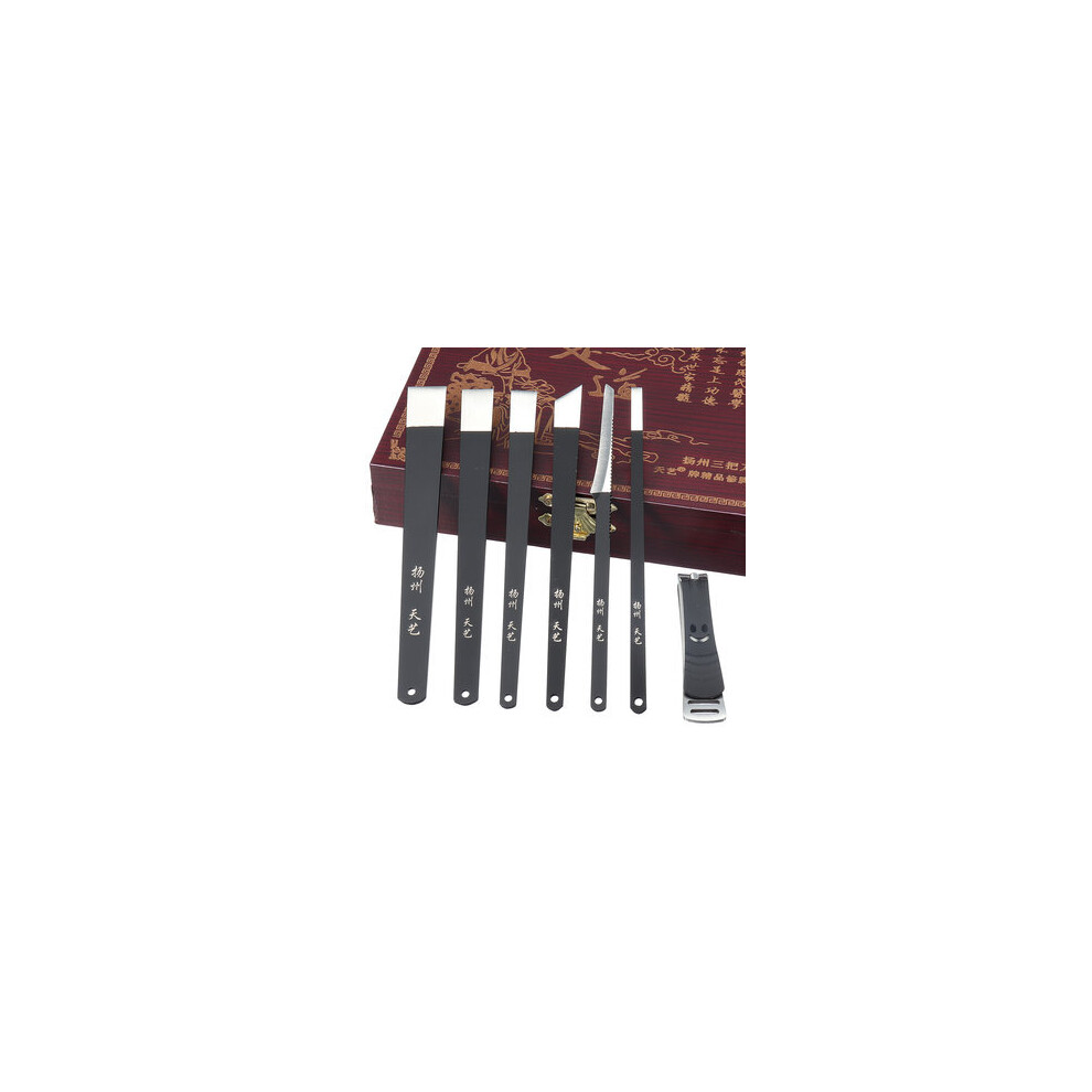 Black 7Pcs Cuticle Dry Dead Skin Callus Nail Remover Pedicure Renewal Feet Care Tool Kit