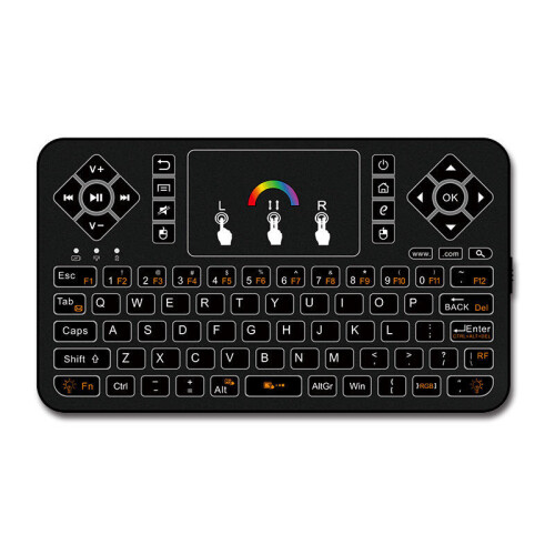 Q9 80 Keys Colorful Backlight Mini Keyboard Wireless Airmouse with Touch Pad