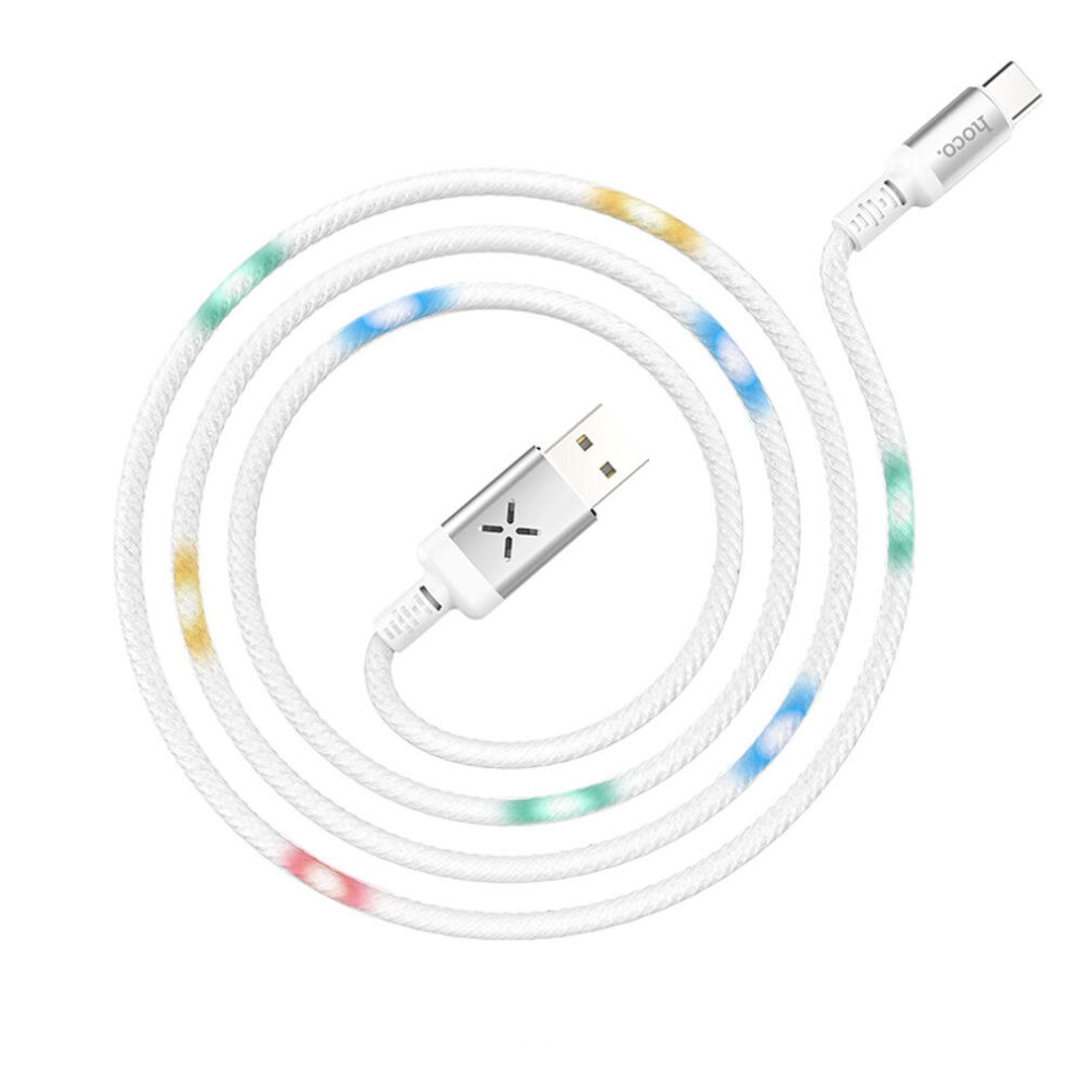U63 Type C Charging Data Cable Sync With Backlight For Tablet Smartphone 1.2M White 4151093620555