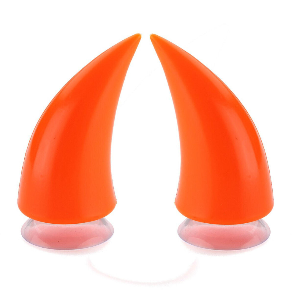 2 Pcs Motorcycle Helmet Headwear Accessories Suction Cups Horns Decor Decoration Orange 840079316011