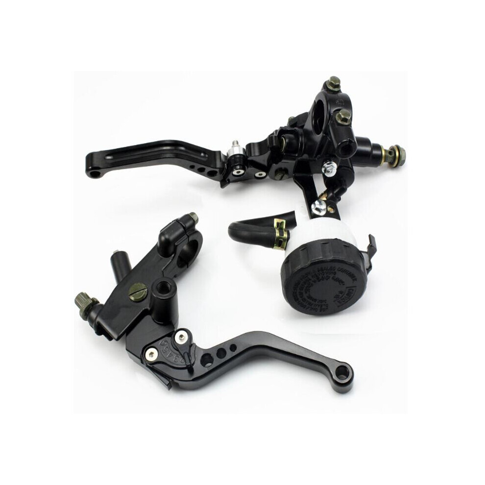1Pair 22Mm Universal Cnc Motorcycle Brake Clutch Master Cylinder Levers Bar Clamp Color Black 4191026513394