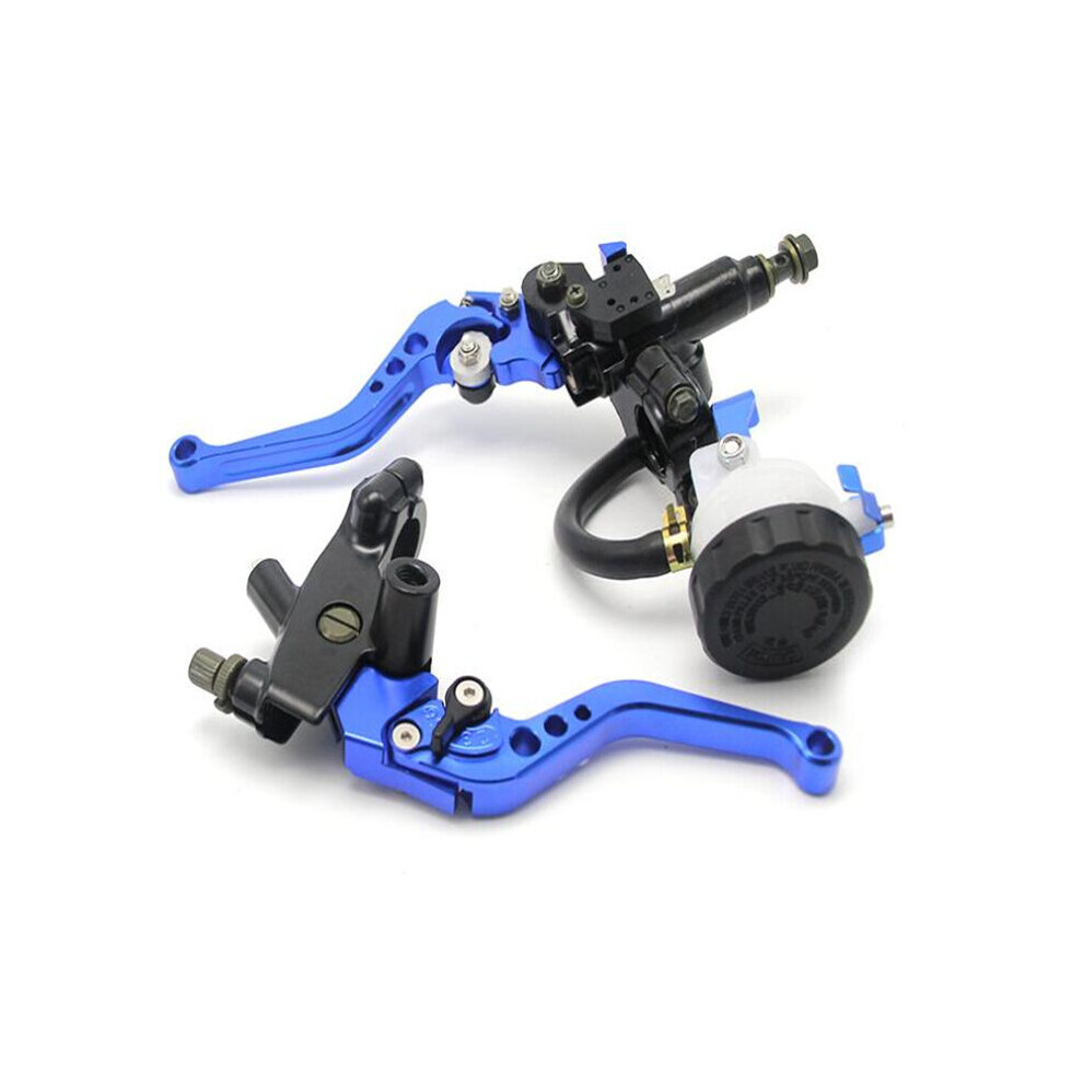 1Pair 22Mm Universal Cnc Motorcycle Brake Clutch Master Cylinder Levers Bar Clamp Color Blue 4191026513400