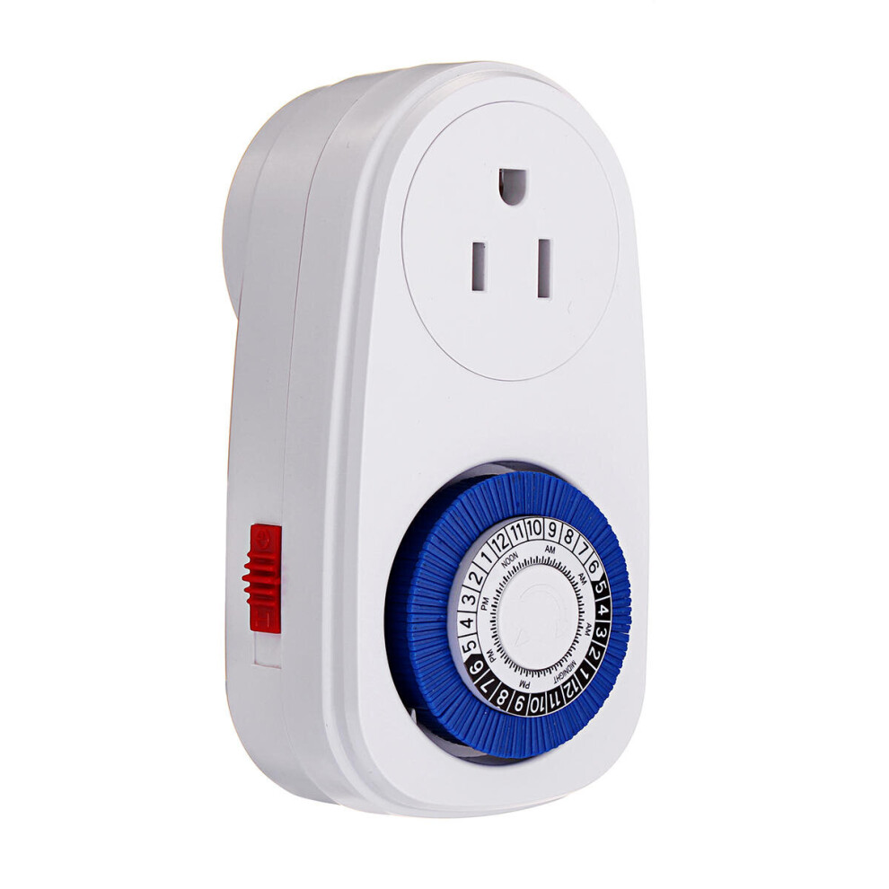 110V 15A 24 Hours Digital Countdown Timer Socket Mechanical Time Wall Plug Switch US Plug