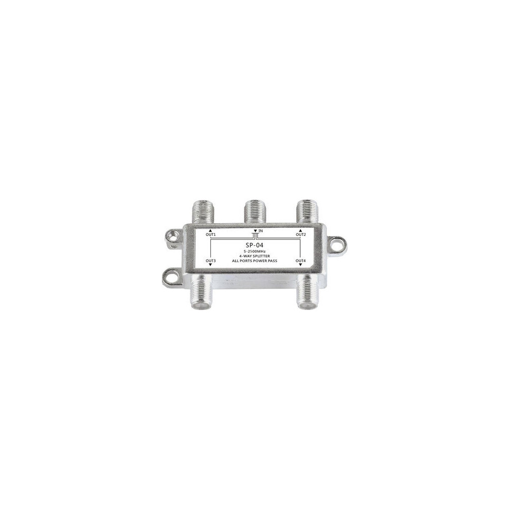 Sp04 Satellite 4 Way Coax Cable Splitter Bi-Directional Moca Connector Designed For Satv/Catv 4151093691005