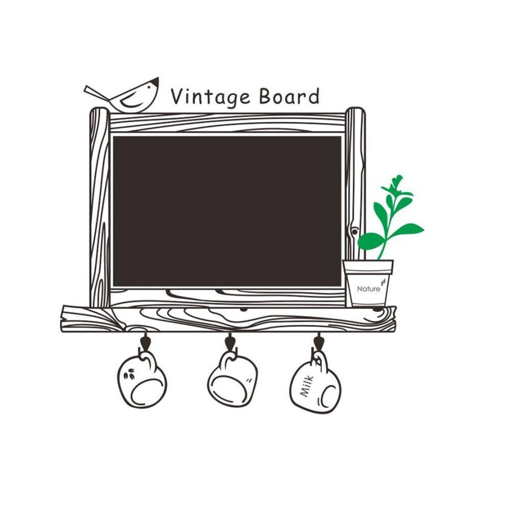 Removable Wall Sticker Kitchen ChalkBoard Sticker Decal Decor Blackboard Bird Sticker Decorations