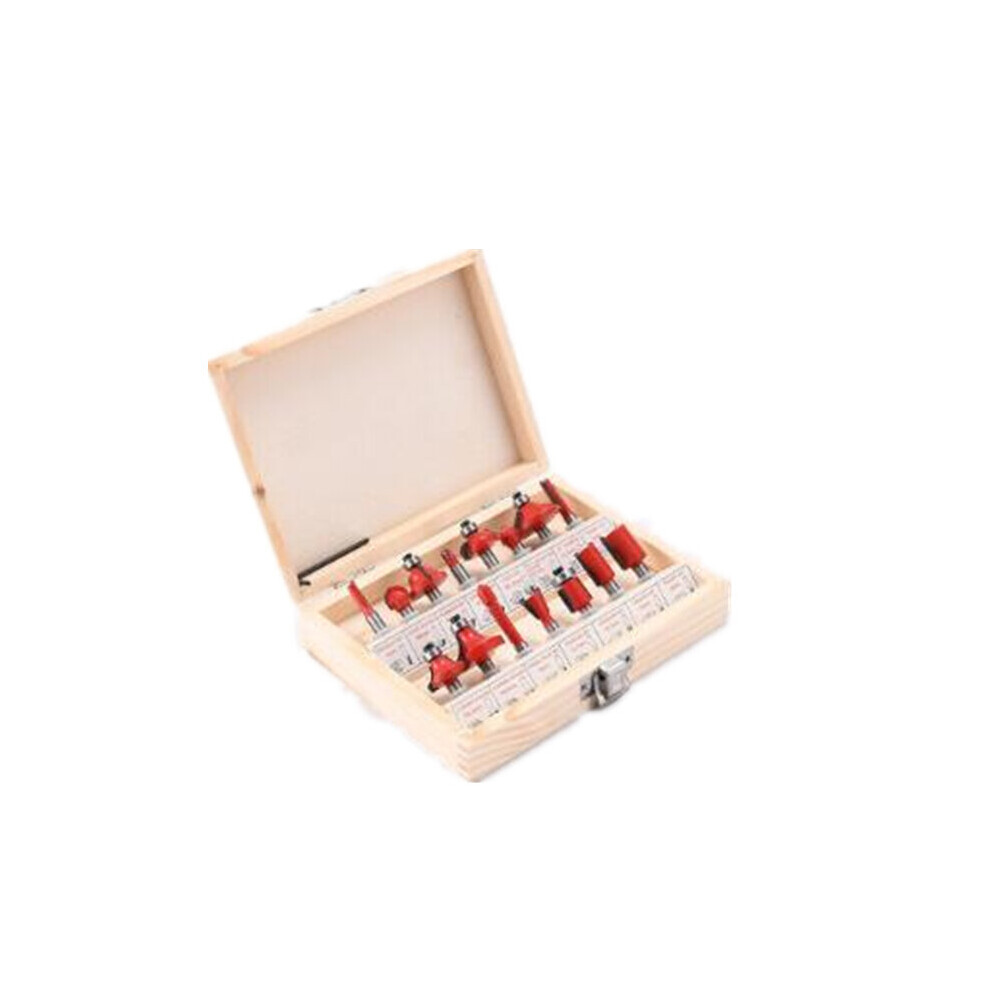15Pcs 6.35Mm Shank Router Bit Tungsten Carbide Rotary Tool Wood Cutter 869692699721