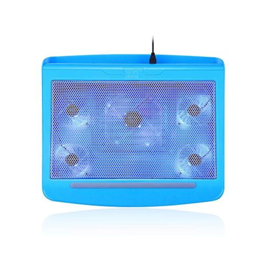 T9 Aluminum Mesh & Plastic Portable Weight Notebook Laptop Cooling Pad With Aluminum Panel And Five Cooling Fans Light 4151093653522