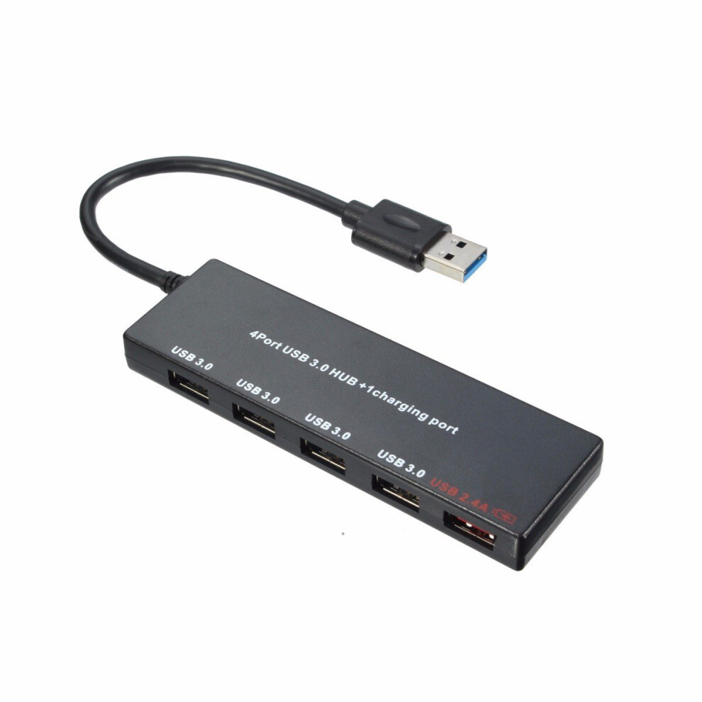 Ultrathin 4 Usb3.0 Ports Hub With A 2.4A Usb Fast Charging Port Black 6441594785050
