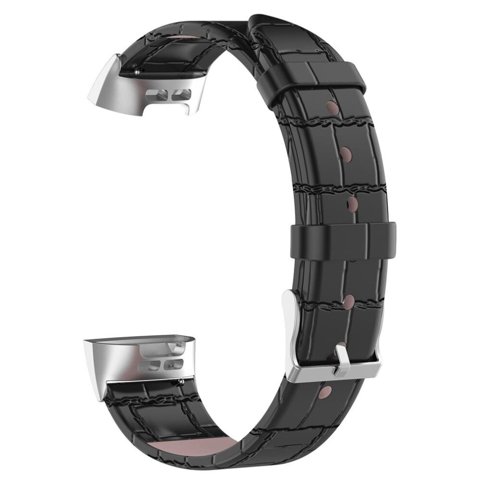Replacement Leather Watch Band Strap For Smart Watch Fitbit Charge 3 Color Black 6441594711240