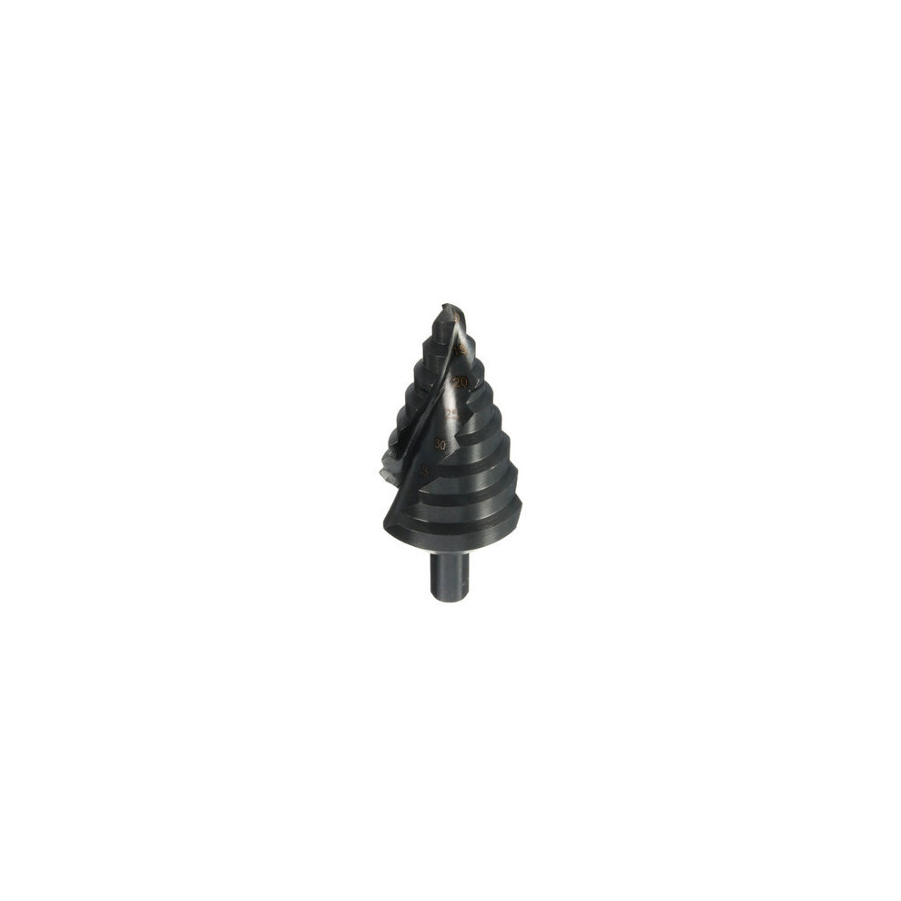 10-45Mm Hss Spiral Grooved Step Drill Bit Nitriding Black Groove Core Hole Cutter Bit 840079348364