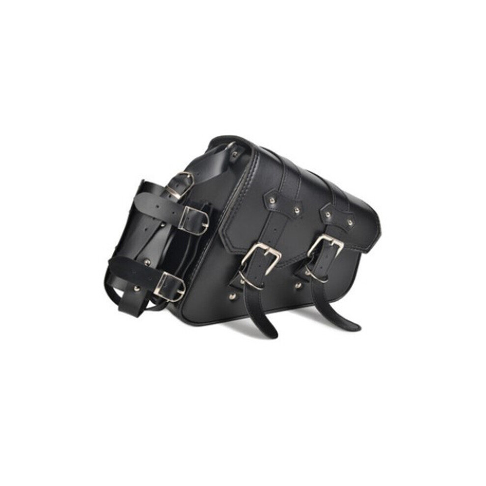 Motorcycle Saddlebags Rider Panniers Luggage With Kettle Bag Pu Leather Universal Black 840079081421