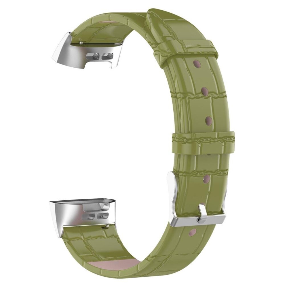 Replacement Leather Watch Band Strap For Smart Watch Fitbit Charge 3 Color Green 6441594711257