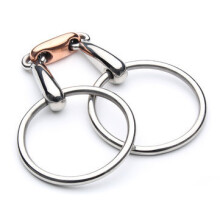 Stainless Steel Coronet Loose Ring Copper Mouth and Bean Horse Bit EDC Gadget