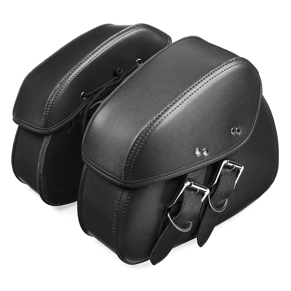 Pair Pu Leather Motorcycle Tool Luggage Bag Saddlebags For Harley Color Black/Brown 4191026504965