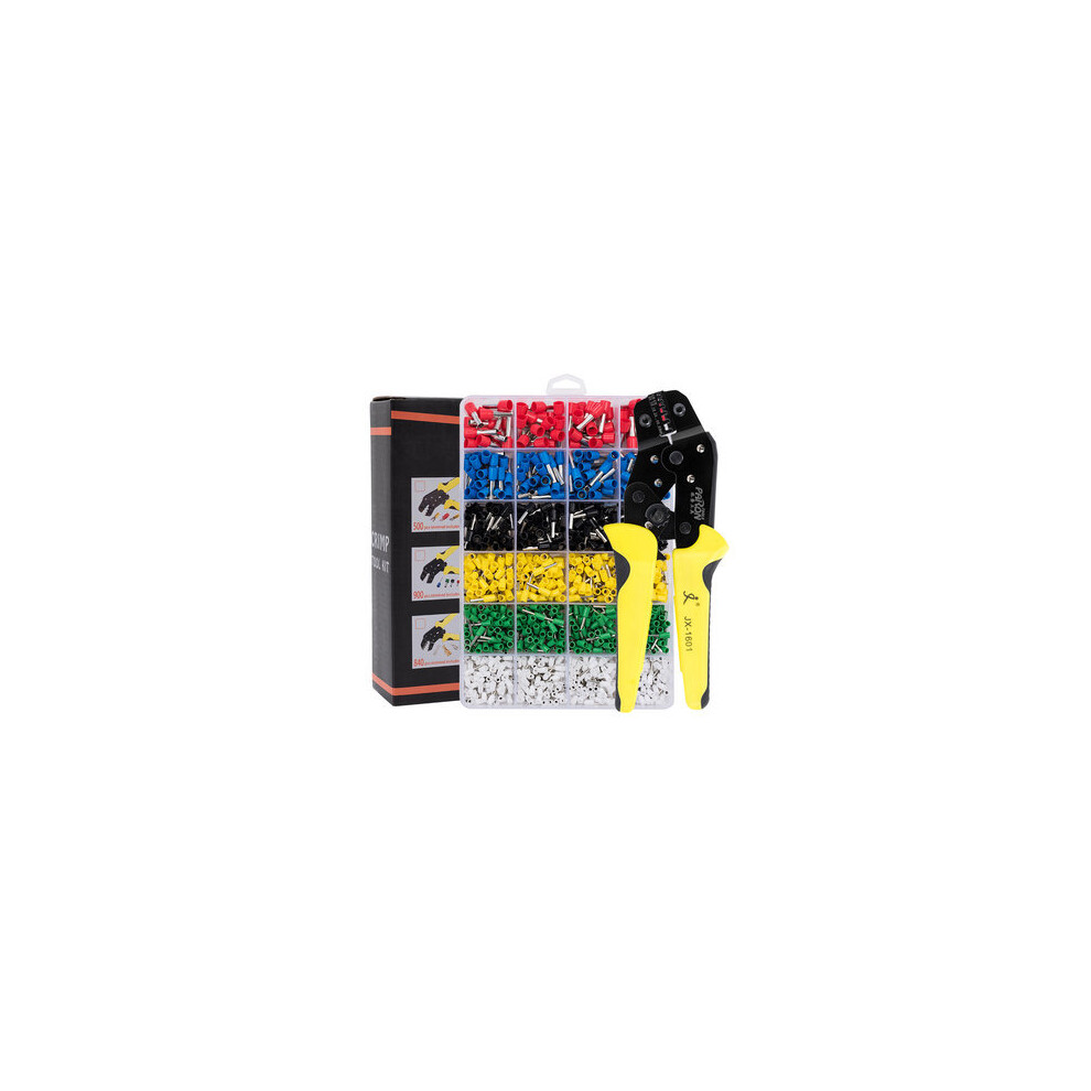 Jx-1601-06T Awg20-10 Crimper Plier Wire Crimper Tools Kit Ratchet Plier Hand Tools With 1200Pcs Terminals 8651964789795