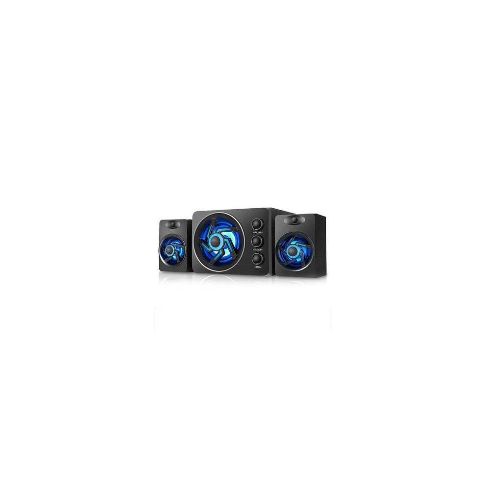 2.1 Computer Bluetooth Speaker Wooden Bass Tf Card U Disk Led Wired Speakers Light 6901722556544