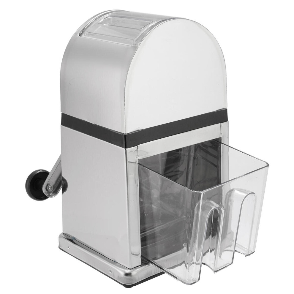 Stainless Steel Home Bar Manual Ice Crusher Shaver Machine Tray & Scoop Maker