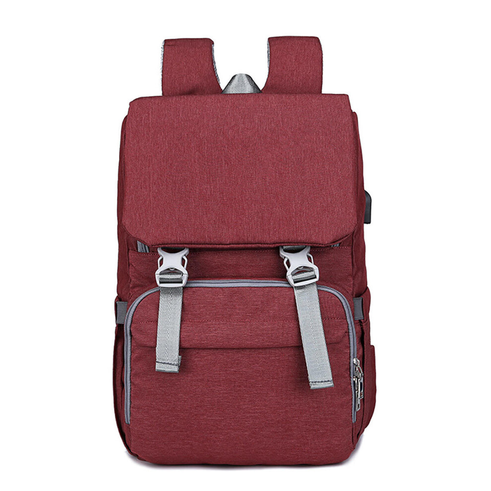 Outdoor Mummy Travel Backpack Large Baby Nappy Changing Bag  for mom Nursing bag RED