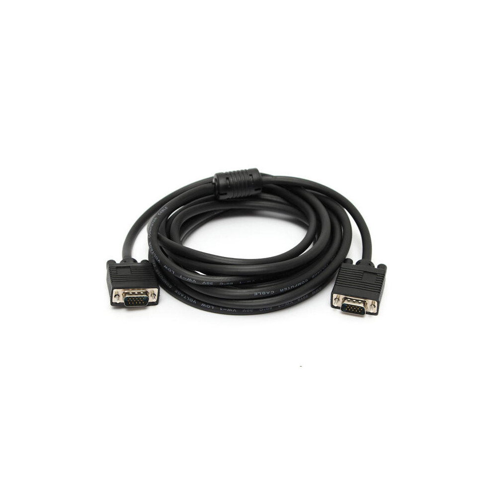 16.4Ft/3M 15Pin Vhd Vga Svga Male To Male Cable Cord For Pc Tv Monitor Black 4191026531510