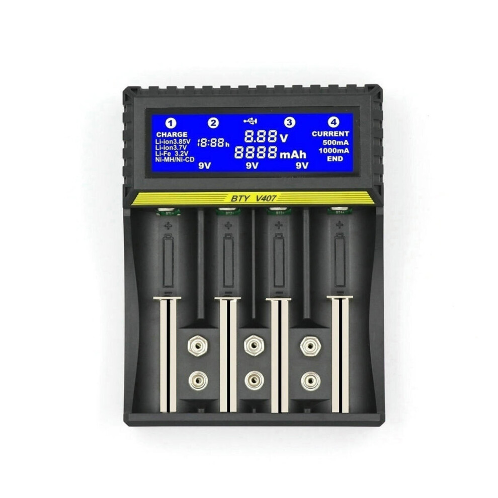Universal Smart Lcd Charger Multifuncation Lithium Battery Charger For 9V Aa Aaa Ni-Mh Ni-Cd 18650 Li-Ion Battery Charger Lot 840079355294