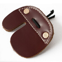 5PCS Cow Genuine Leather Archery Finger Guard Protector Glove Tab For Recurve Bow Hunting Shooting