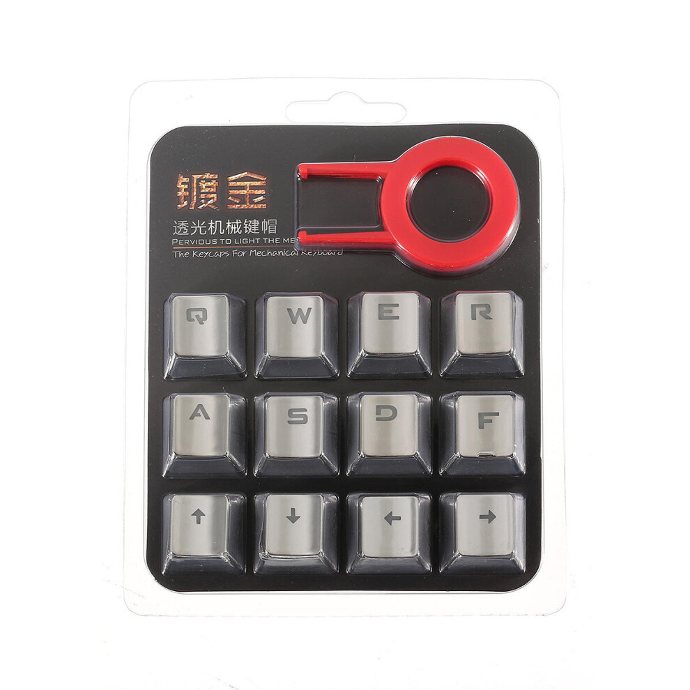 12Keys Pbt Backlit Keycap + Puller For Cherry Mx Switch Keyboard White White,Red 4151093618637