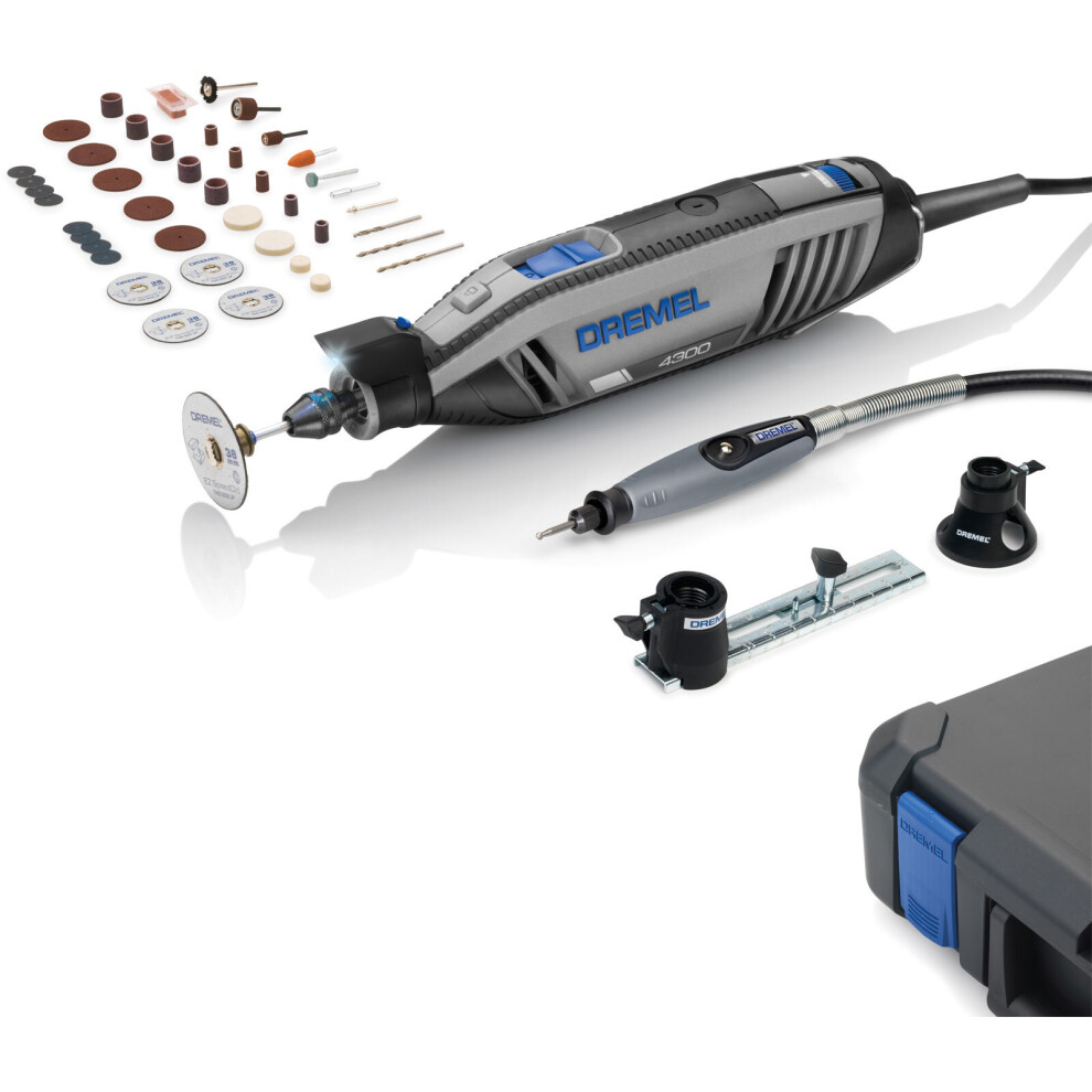 Dremel F0134300JB 4300-3/45 EZ Wrap Multi Tool + 3 Attachments & 45 Accessories