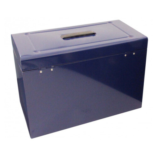 Cathedral Foolscap Metal File & Document Storage Box, Blue HOBL 1