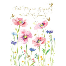 To All The Family Sympathy Greeting Card Foil Finished Ling Design Cards