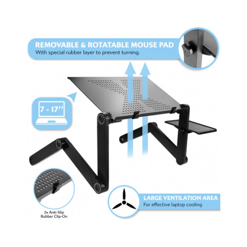Laptop Stand Riser Holder Table Laptray Desk Height Adjustable Ergonomic Bed Sofa Couch Portable Folding Foldable 1