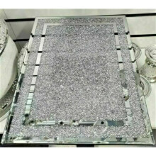 SignatureCrystal Großes Schneidebrett aus zerkleinertem Diamant Kristallgefülltes Platzset Sparkly