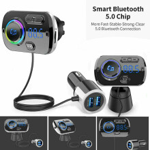 Dual USB Fast Charger Bluetooth Car FM Transmitter MP3 Player AUX Handsfree UK