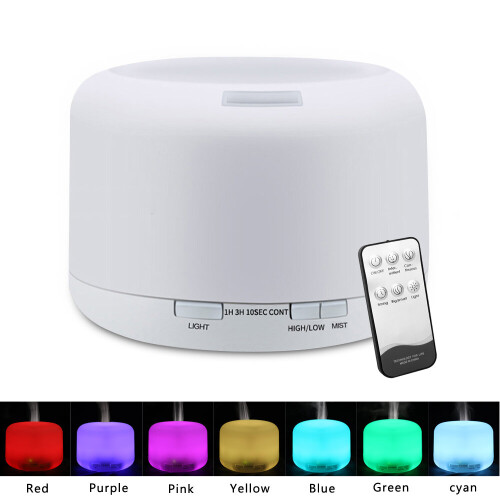 O2389YK 220V 500ML RGB Aroma Diffuser with Black Controller UK Plug
