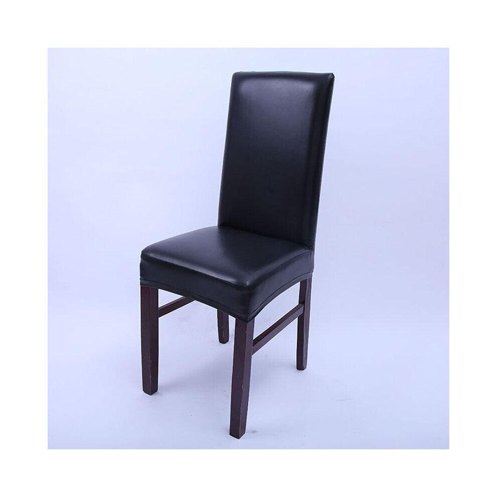 (Black) Faux Leather Dining Chair Covers waterproof Cover