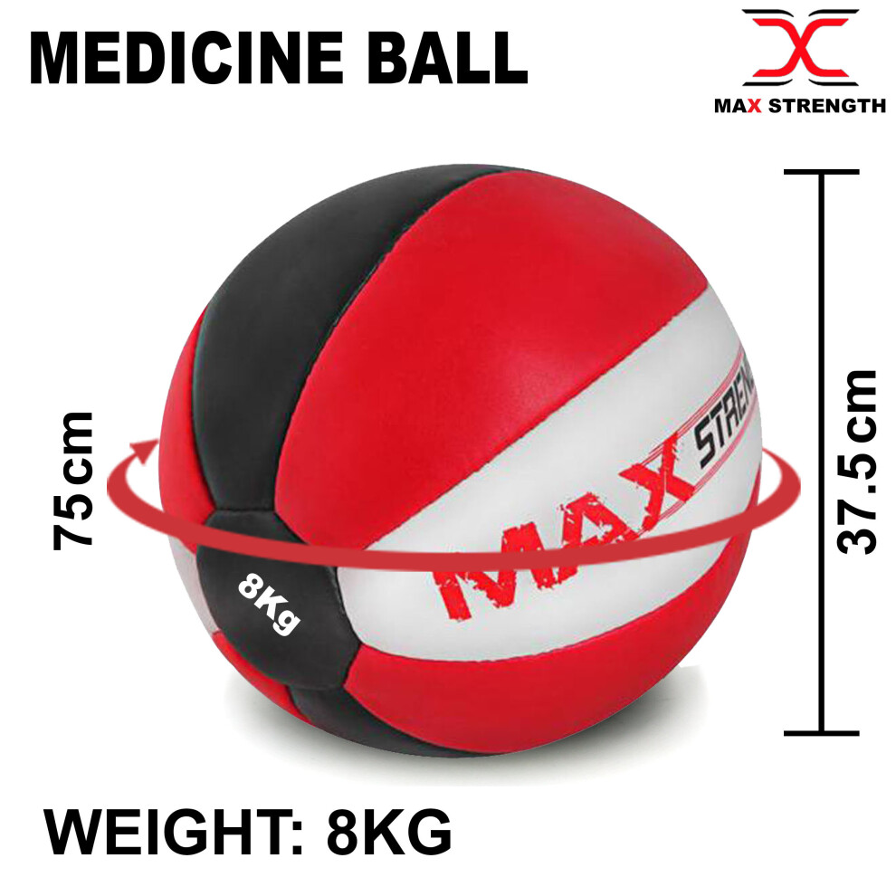 (8KG) Leather Medicine Ball Filled For Fitness Training