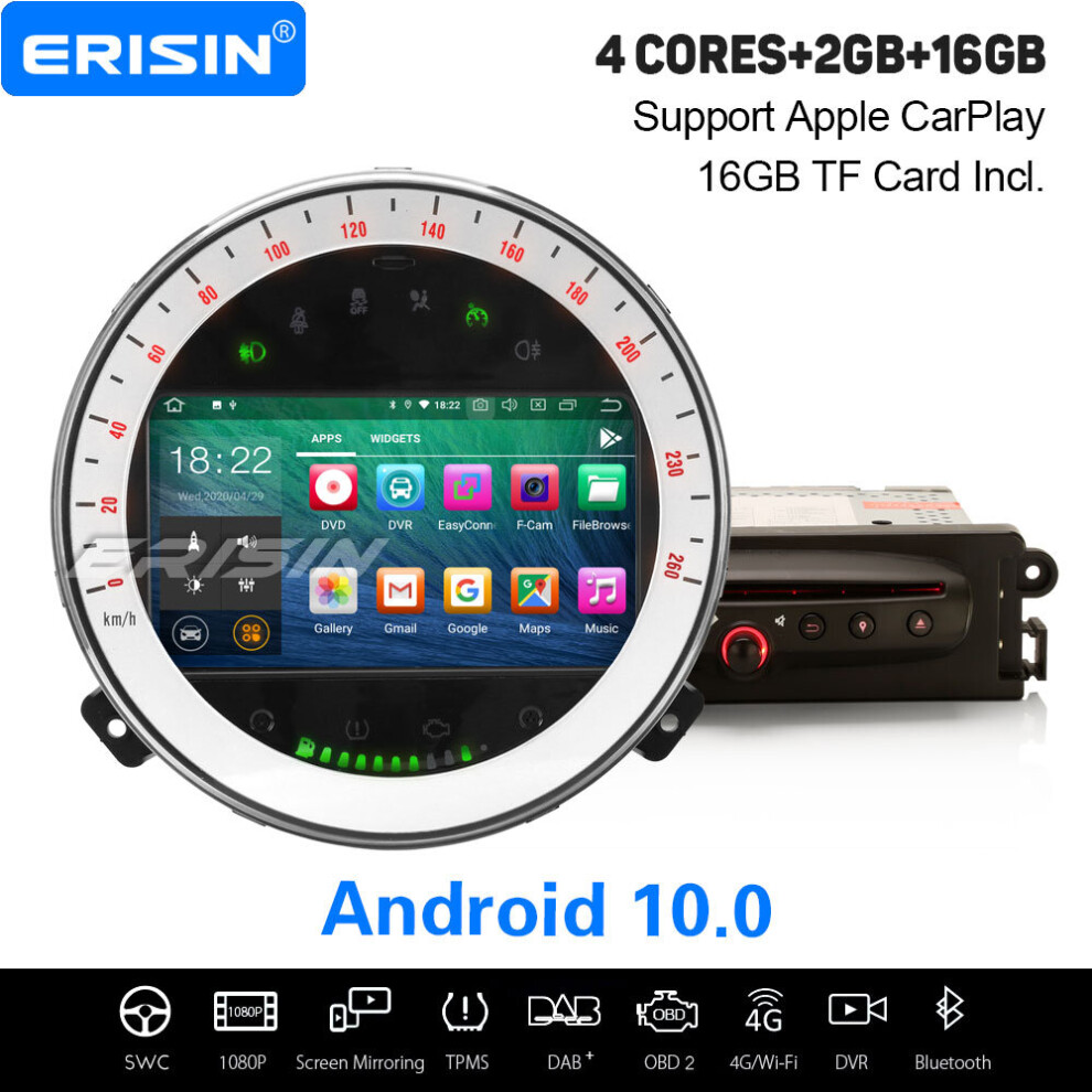 Android 10.0 Dab+ Carplay Car Stereo Bt5.0 Sat Nav Wifi Obd2 Canbus For Bmw Mini Cooper 737655204926