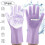 Ranpo (Blue) Magic Silicone Rubber Dish Washing Gloves Kitchen Pet Bath Cleaning Scrubber 7