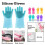 Ranpo (Blue) Magic Silicone Rubber Dish Washing Gloves Kitchen Pet Bath Cleaning Scrubber 1