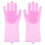 Ranpo (Blue) Magic Silicone Rubber Dish Washing Gloves Kitchen Pet Bath Cleaning Scrubber 11